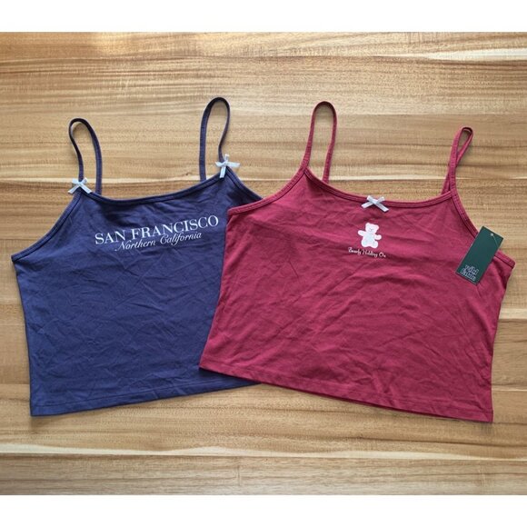 wild fable Other - Wild Fable Junior Teens Set Of 2 Spaghetti Strap Summer Camisole Crop Tops XL